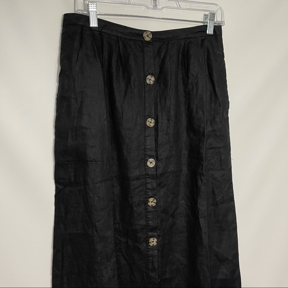 Rhythm Amalfi Washed Black Button-Up Midi Skirt - Picture 3 of 12